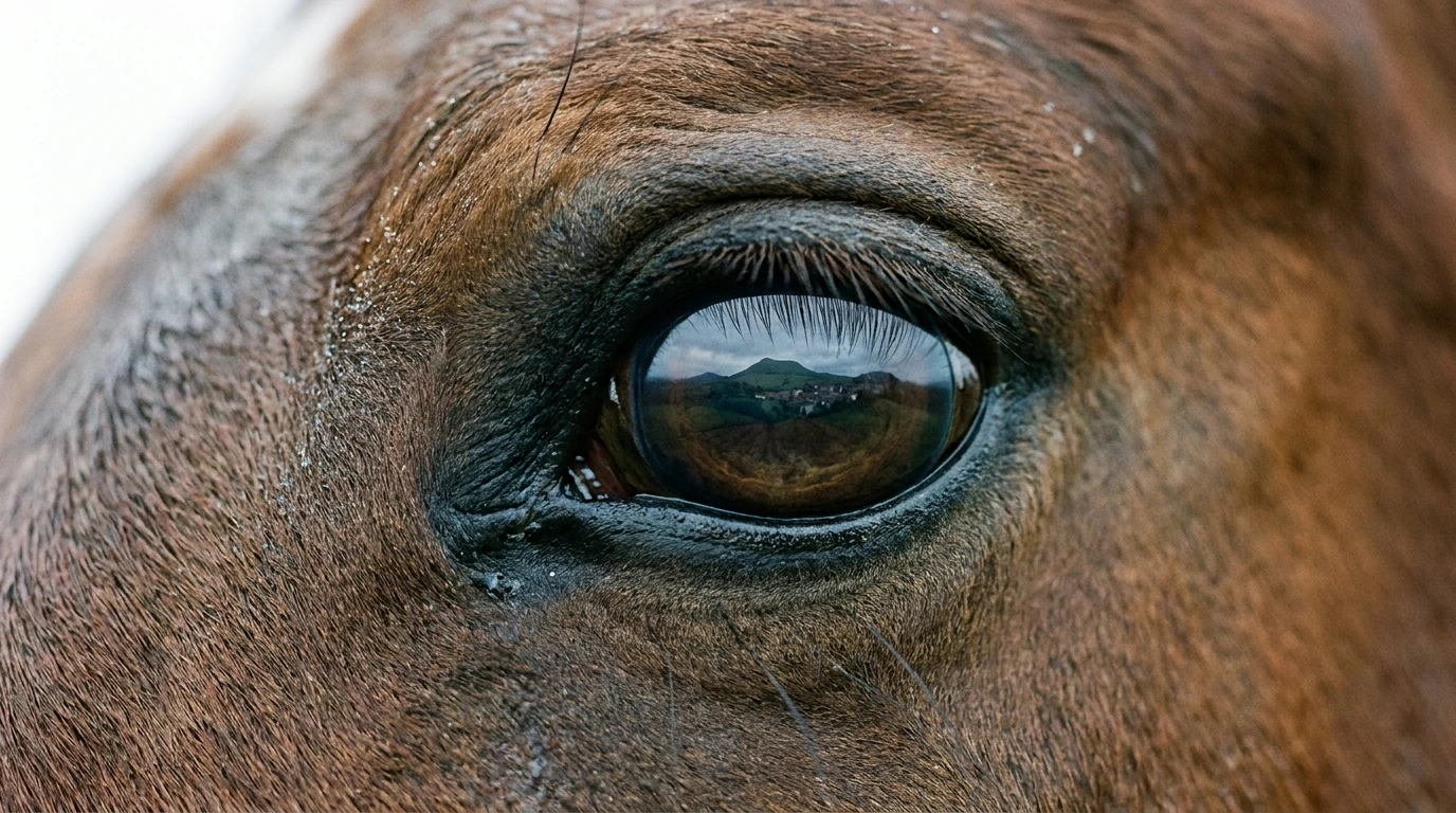 Un regard de cheval au Centre équestre les KATBALOUS, Sauxillanges